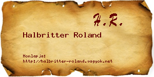Halbritter Roland névjegykártya