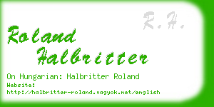 roland halbritter business card